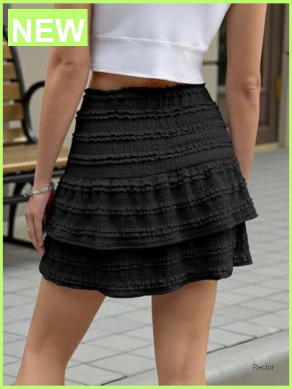 High Waist Tiered Flowy Mini Skirt with Built-In Shorts, Athletic Skort, Summer - Picture 5 of 7